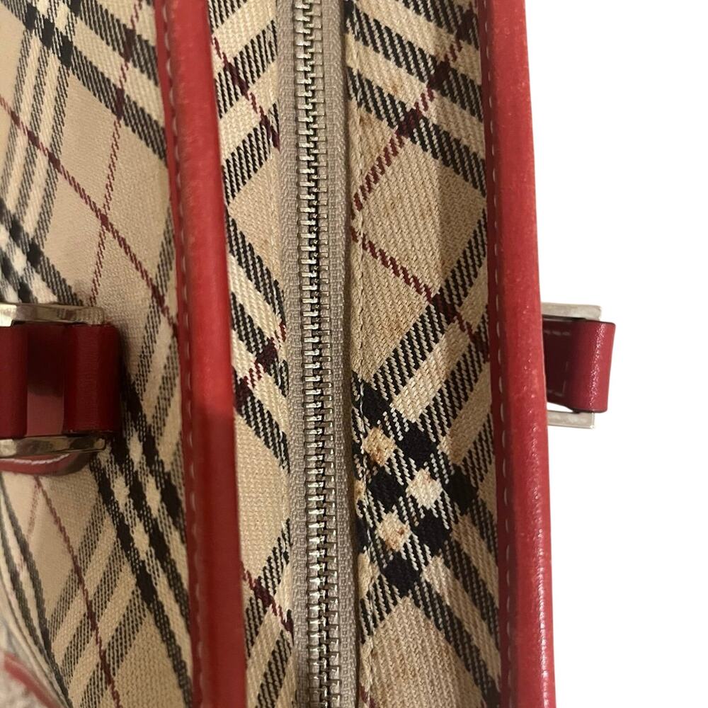 Vintage Burberry Blue Label Tote Hand Bag Nova Check Purse 12x8.5 - Picture 6 of 12